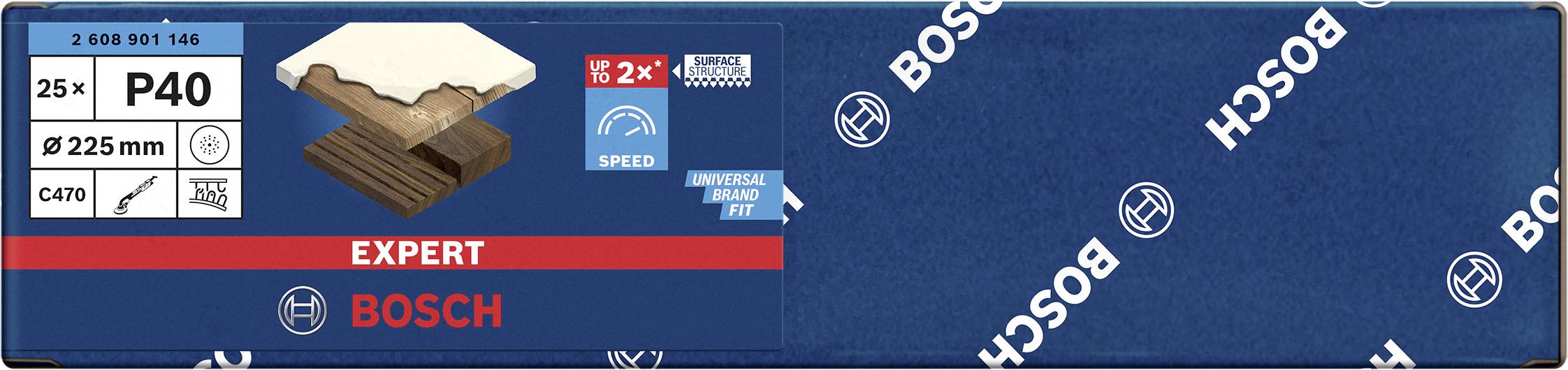 Bosch Accessories EXPERT C470 2608901146 Schleifpapier für Trockenbauschleifer gelocht Körnung (num) 40 (Ø) 225mm 25St.