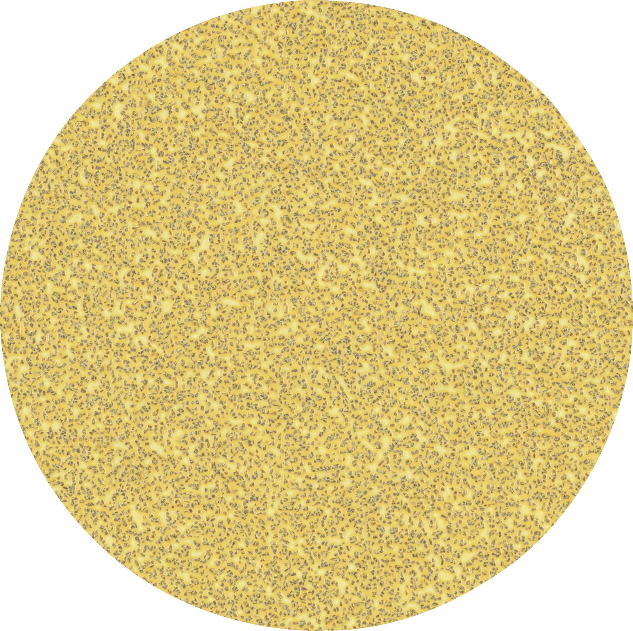 Kreisförmiges Muster mit gelber und brauner Textur, das an die Oberfläche eines Schwammes erinnert.