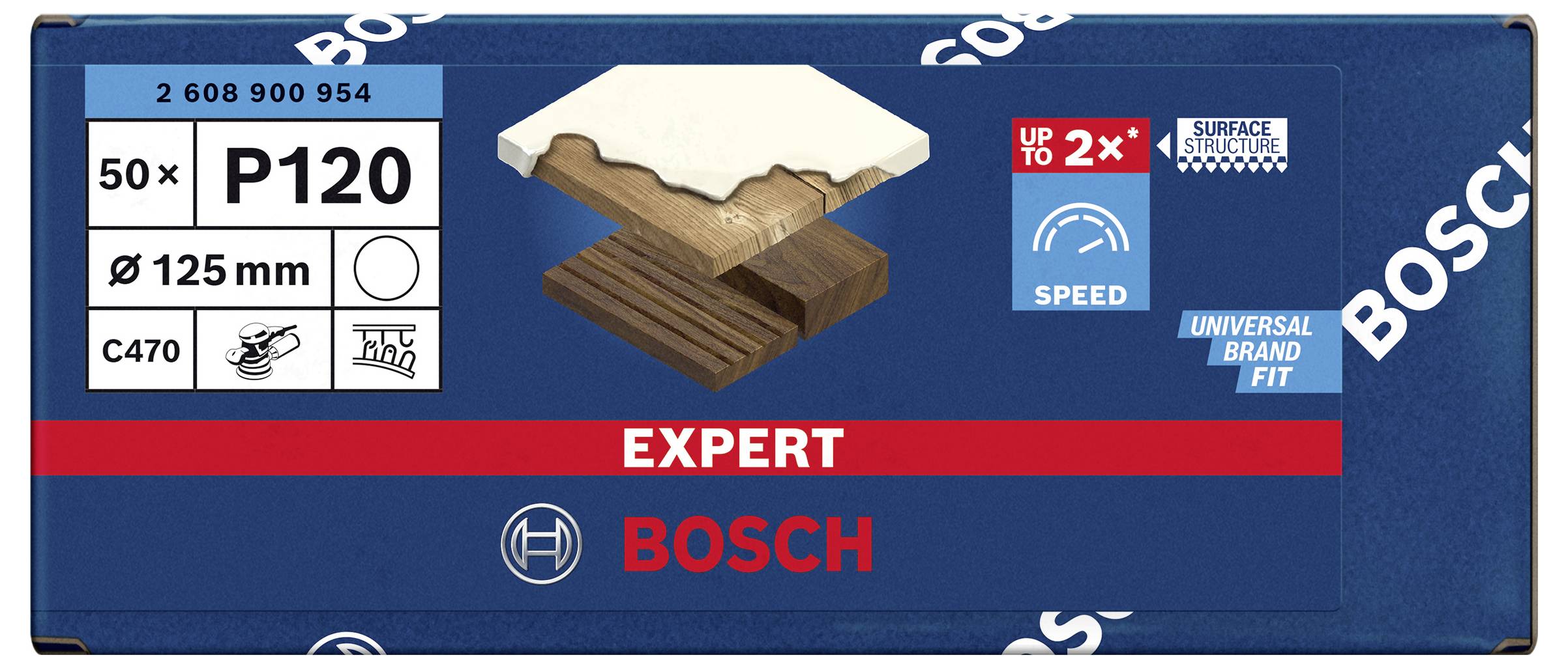Bosch Accessories EXPERT C470 2608900954 Schleifpapier für Schleifteller ungelocht Körnung (num) 120 (Ø) 125mm 50St.