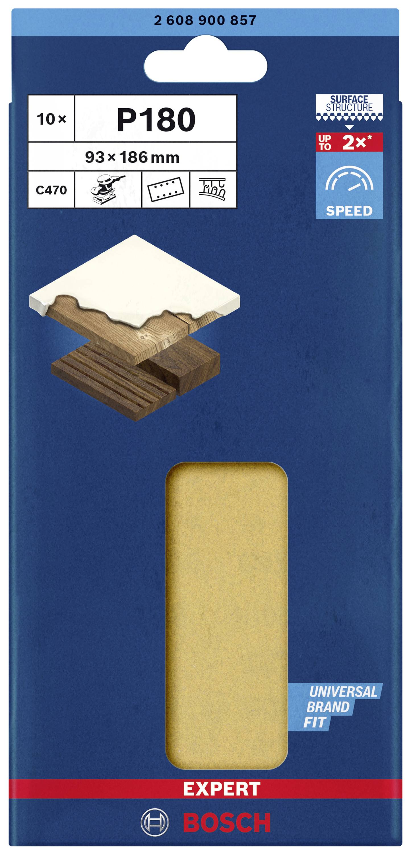 Bosch Accessories EXPERT C470 2608900857 Schwingschleifpapier gelocht Körnung (num) 180 (L x B) 230mm x 93mm 10St.