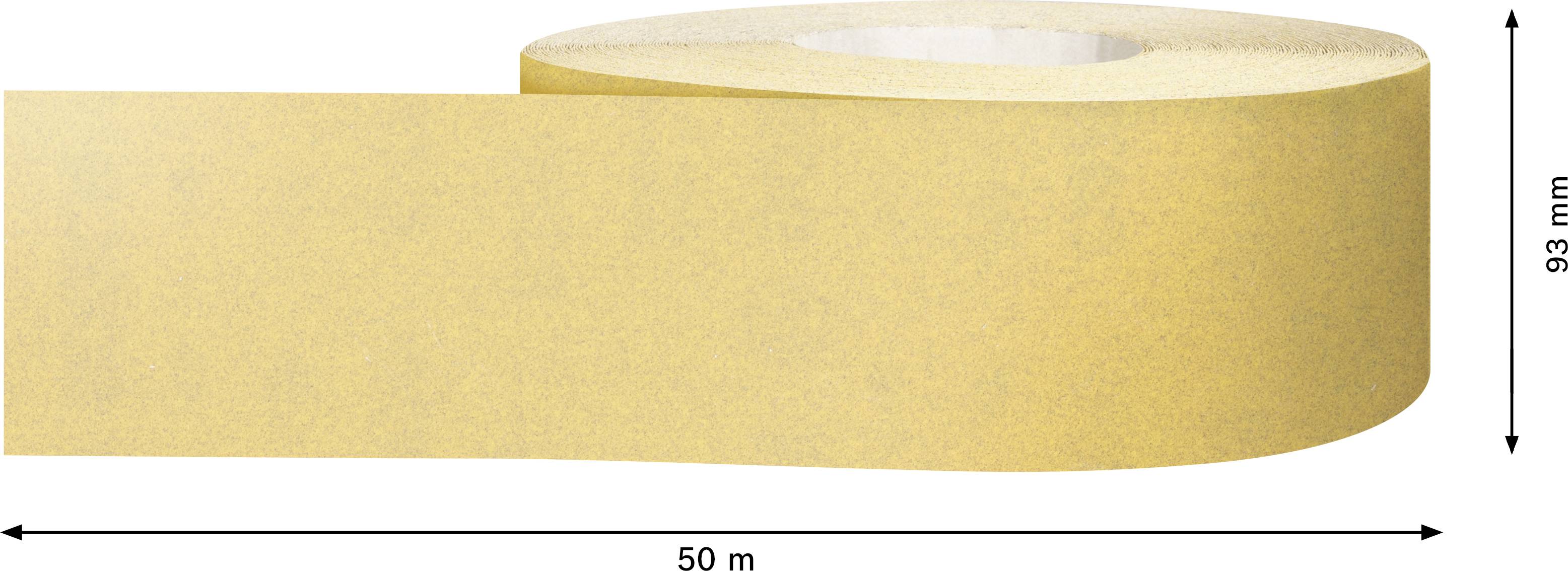 Gelbe Rolle mit Klebeband, 50 Meter lang und 93 Millimeter breit.