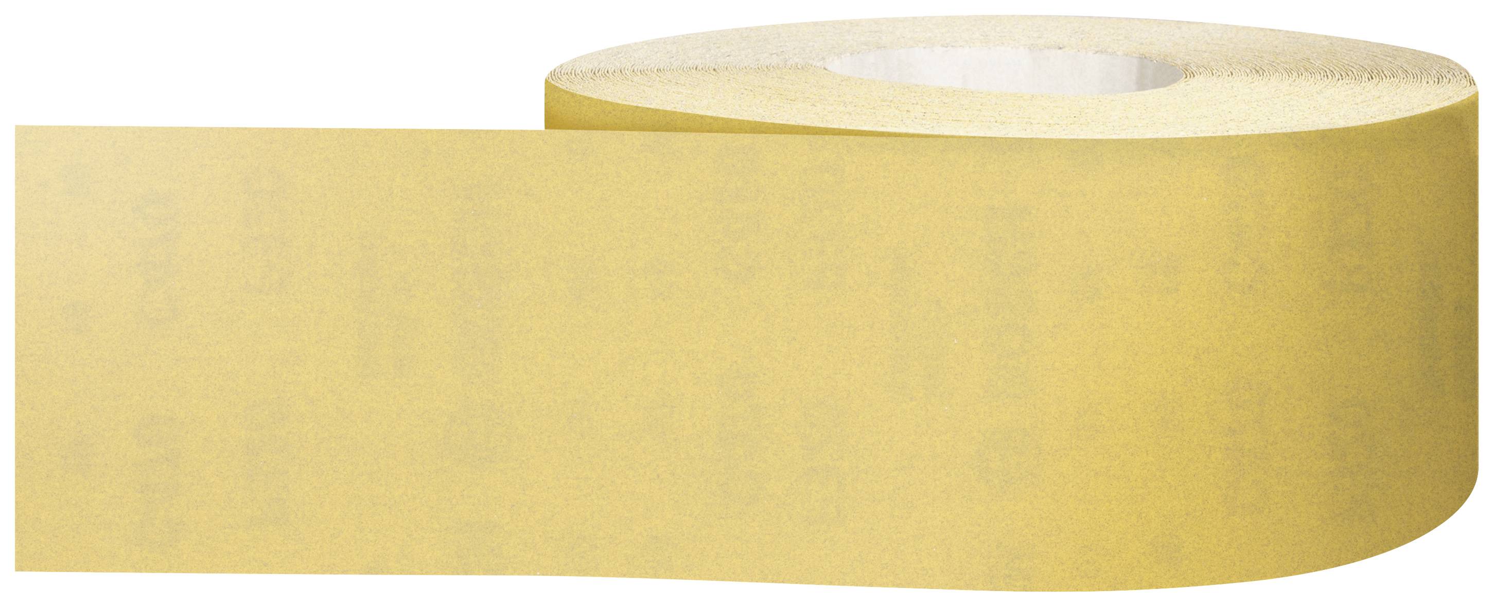 Eine Rolle gelbes Klebeband, das zur Verpackung oder Versiegelung verwendet wird.