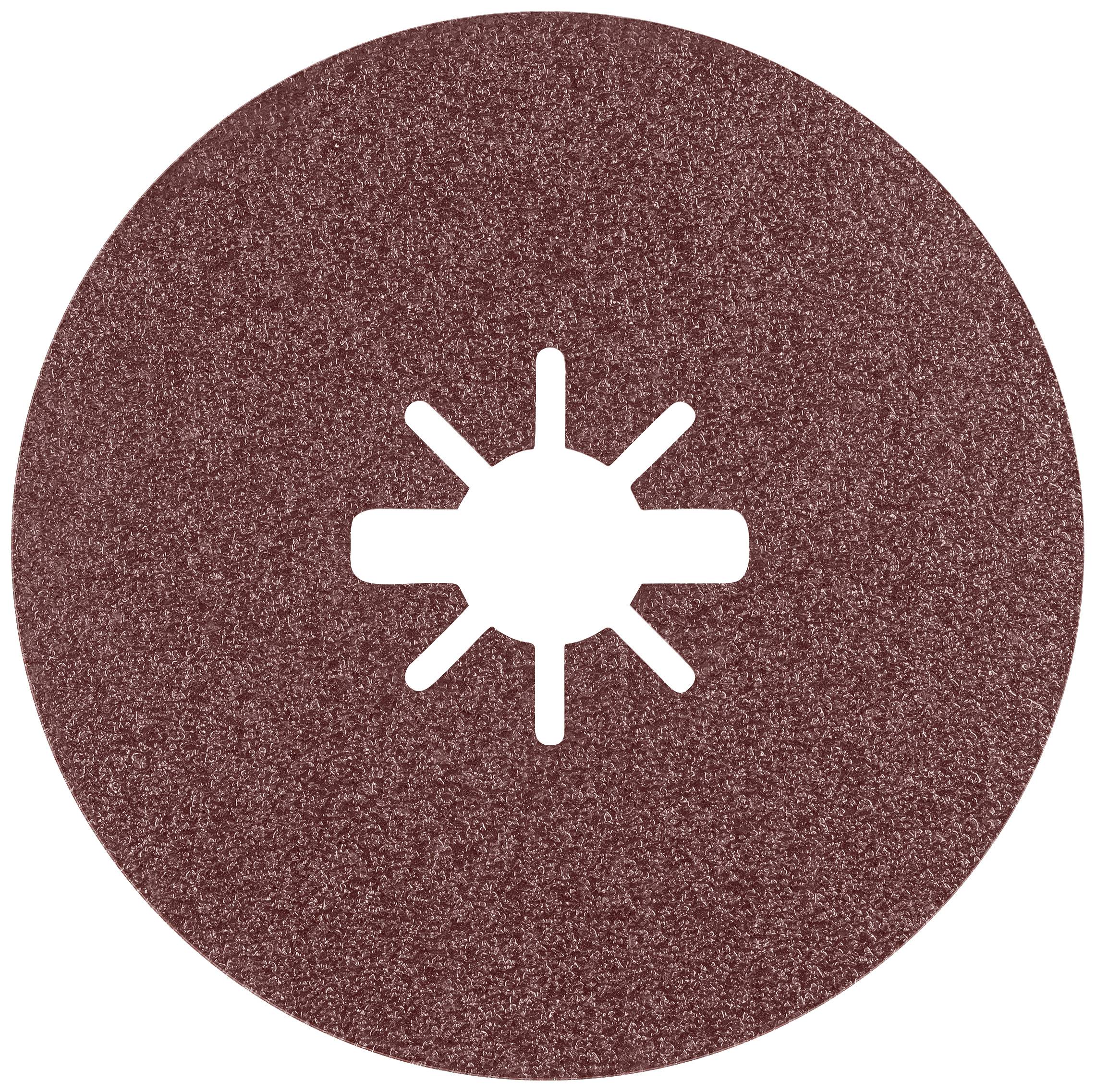 Profilschleifscheibe mit sternförmiger Fräsbohrung, braune Körnung.