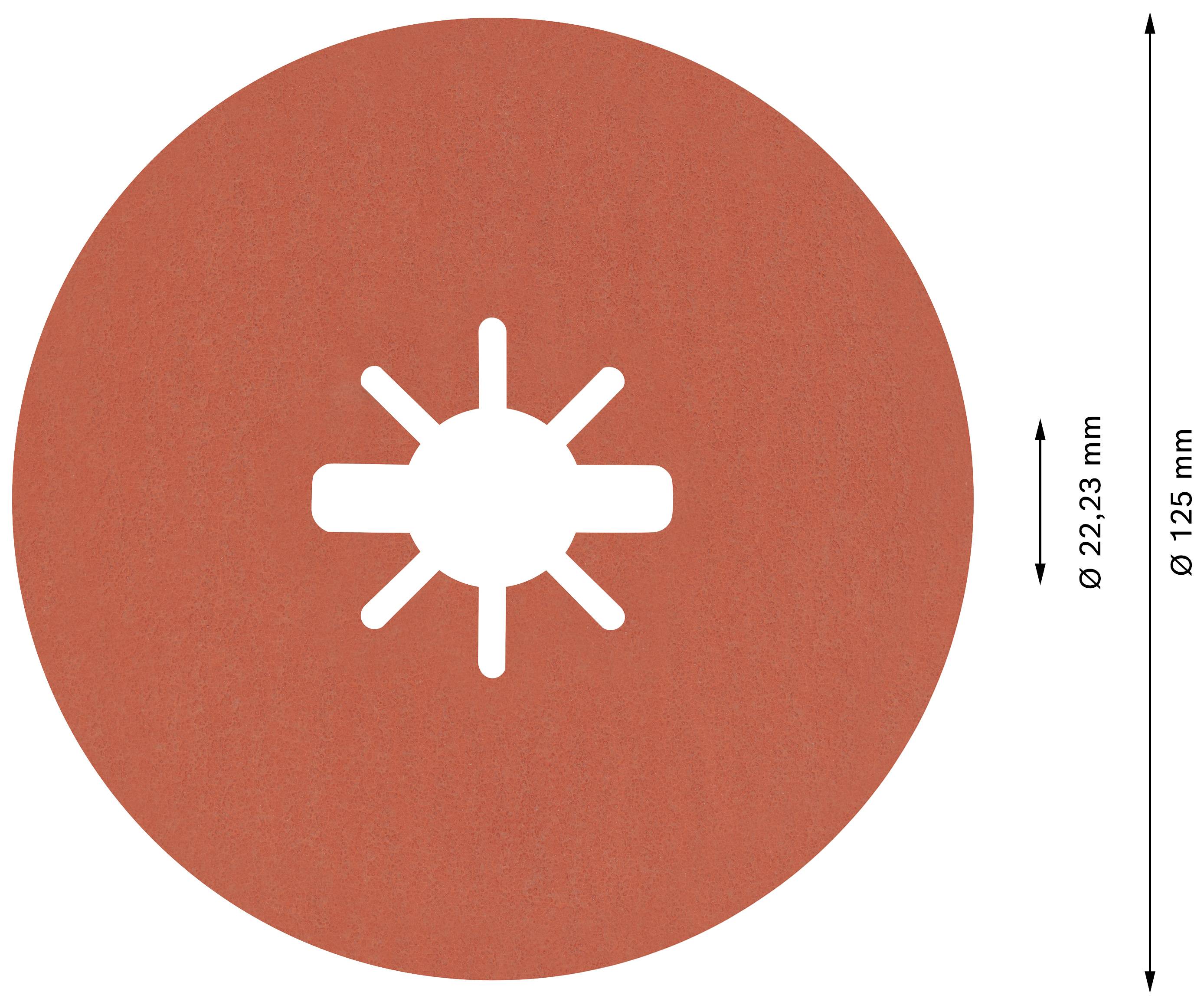 Rotes rundes Symbol mit weißem Zahnrad in der Mitte, zeigt einen technischen Mechanismus. Abmessungen: Durchmesser 125 mm.