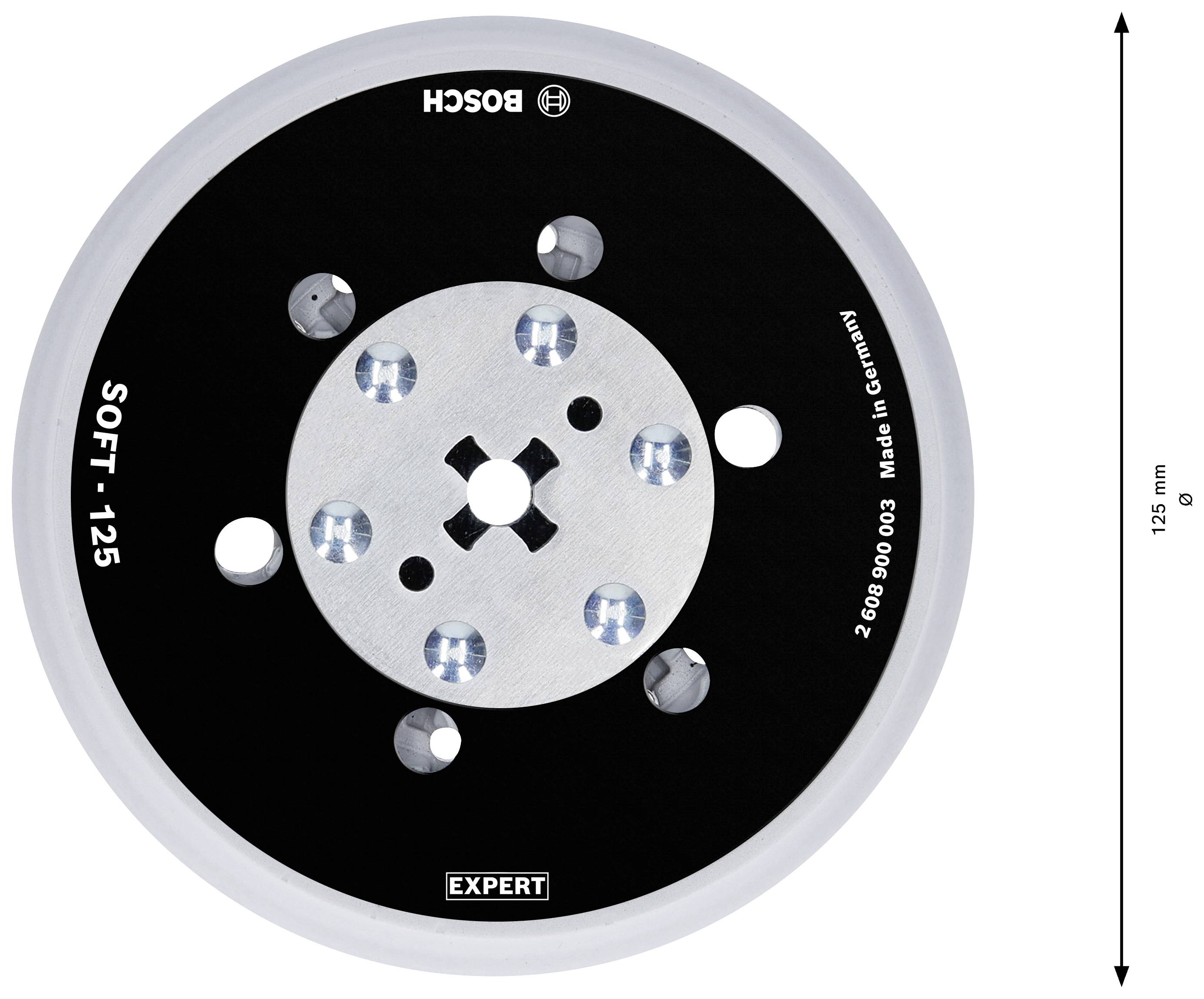 Bosch Accessories 2608900003 EXPERT Multihole (Expert Multiloch) Universalstützteller, 125 mm, weich Durchmesser 125 mm