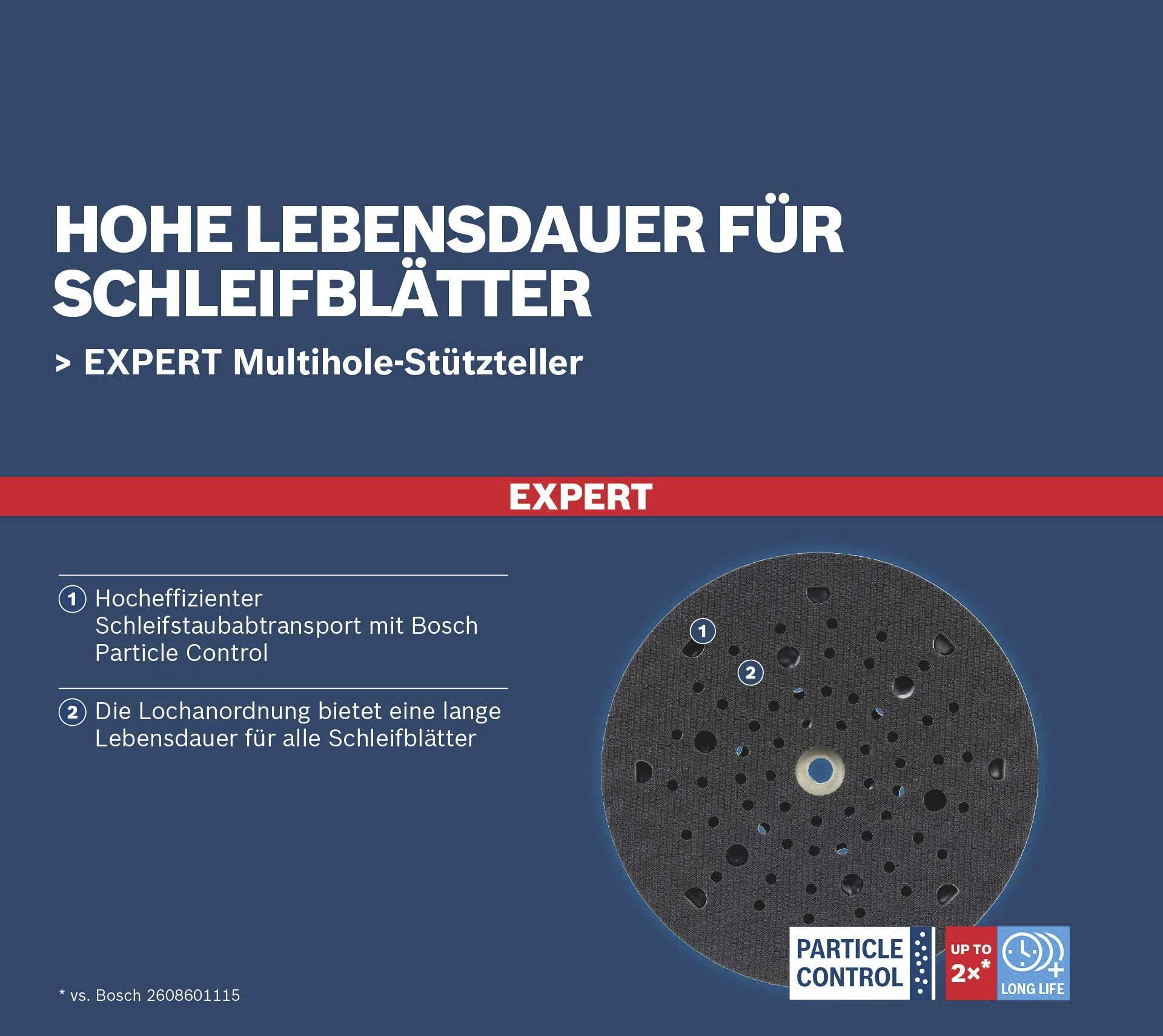 Bosch Accessories 2608900004 EXPERT Multihole (Expert Multiloch) Universalstützteller, 125 mm, medium Durchmesser 125 mm