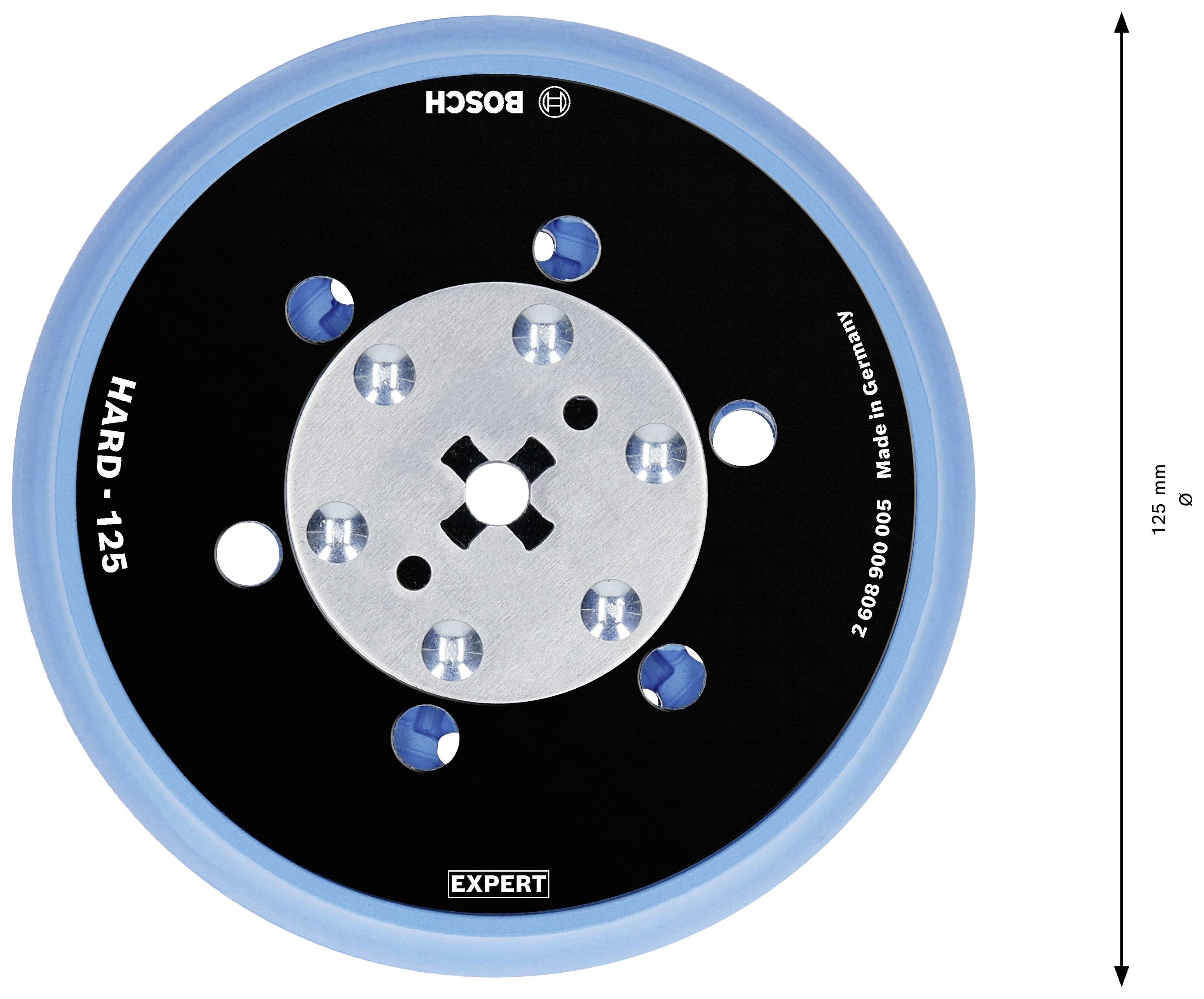 Bosch Accessories 2608900005 EXPERT Multihole (Expert Multiloch) Universalstützteller, 125 mm, hart Durchmesser 125mm