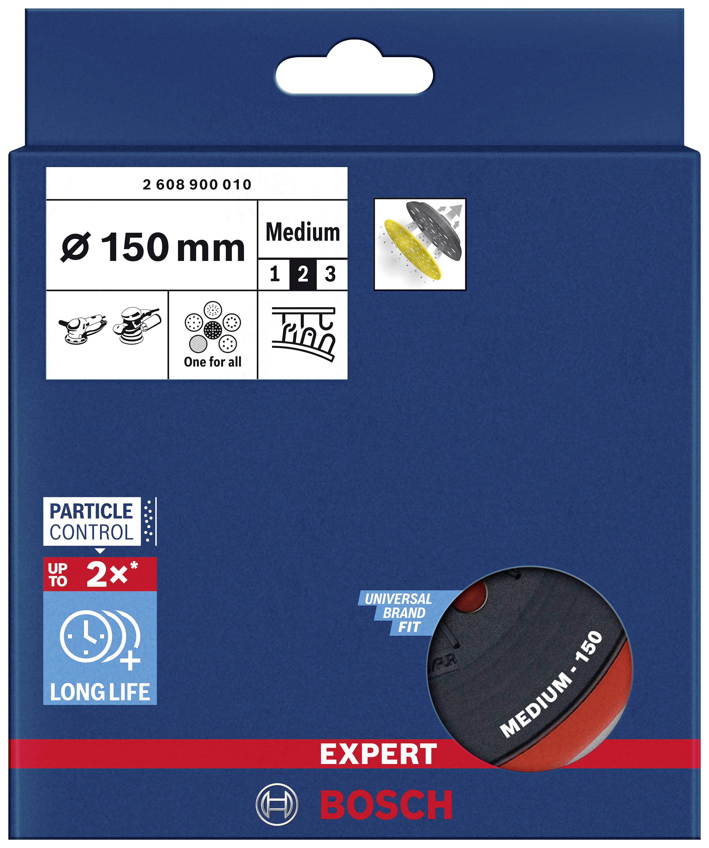 Schleifteller EXPERT Multihole 2608900010 Ø 150 mm Ausführung mittel Einsatz universeller Einsatz, im Speziellen auch fü