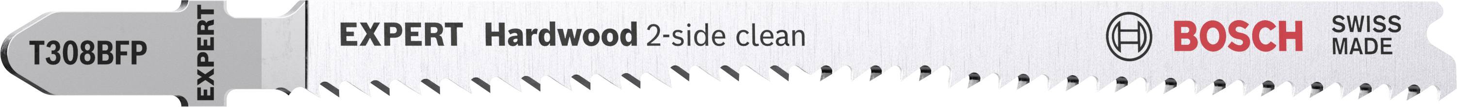 Bosch Accessories 2608900548 EXPERT ‘Hardwood 2-side clean’ T 308 BFP Stichsägeblatt, 5 Stück 5St.