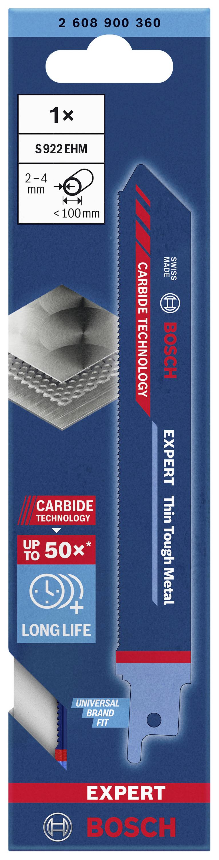 Bosch Accessories 2608900360 EXPERT ‘Thin Tough Metal’ S 922 EHM Säbelsägeblatt, 1 Stück Sägeblatt-Länge 150 mm 1 St.