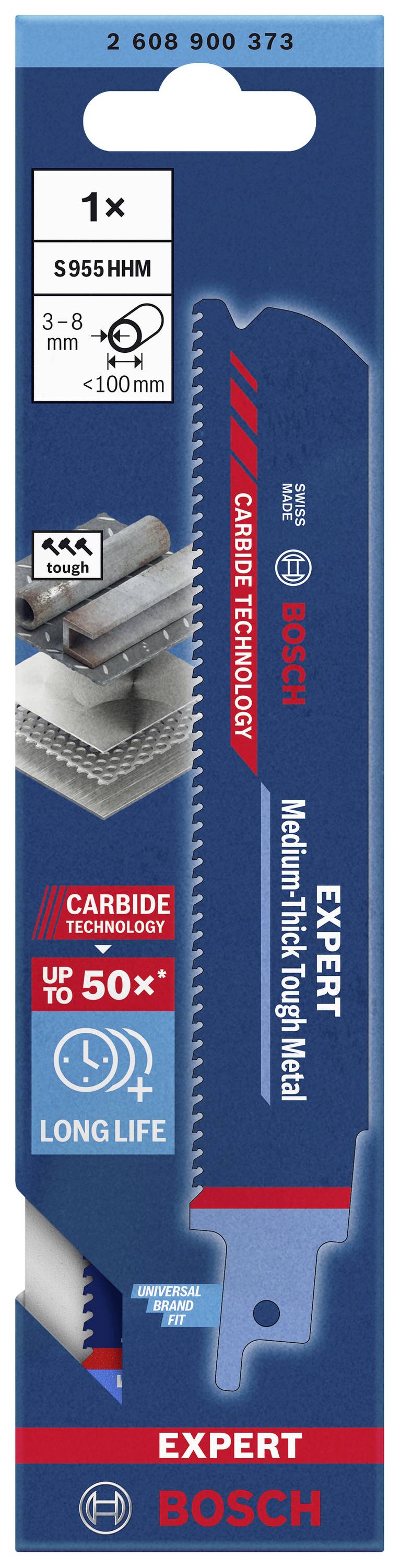 Bosch Accessories 2608900373 EXPERT ‘Medium-Thick Tough Metal’ S 955 HHM Säbelsägeblatt, 1 Stück Sägeblatt-Länge 150 mm 1 St.
