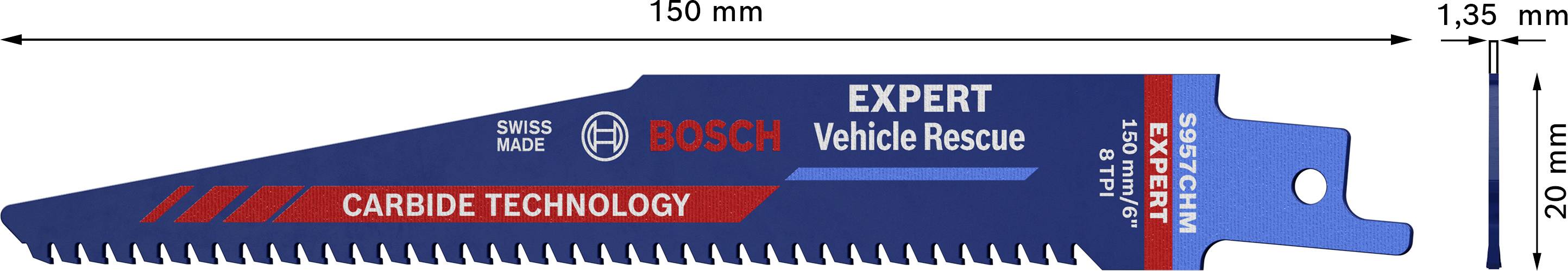 Bosch Accessories 2608900378 EXPERT ‘Vehicle Rescue’ S 957 CHM Säbelsägeblatt, 1 Stück Sägeblatt-Länge 150mm 1St.