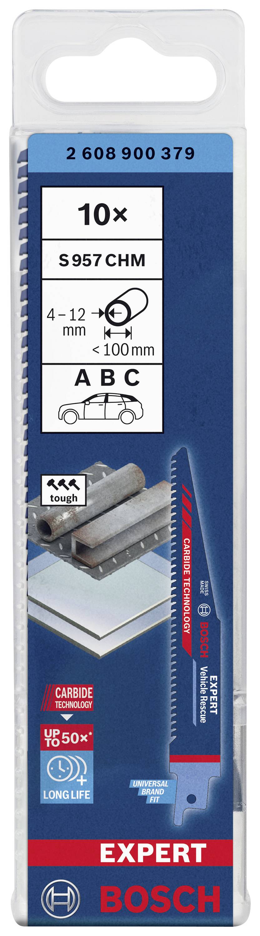 Bosch Accessories 2608900379 EXPERT ‘Vehicle Rescue’ S 957 CHM Säbelsägeblatt, 10 Stück Sägeblatt-Länge 150 mm 10 St.