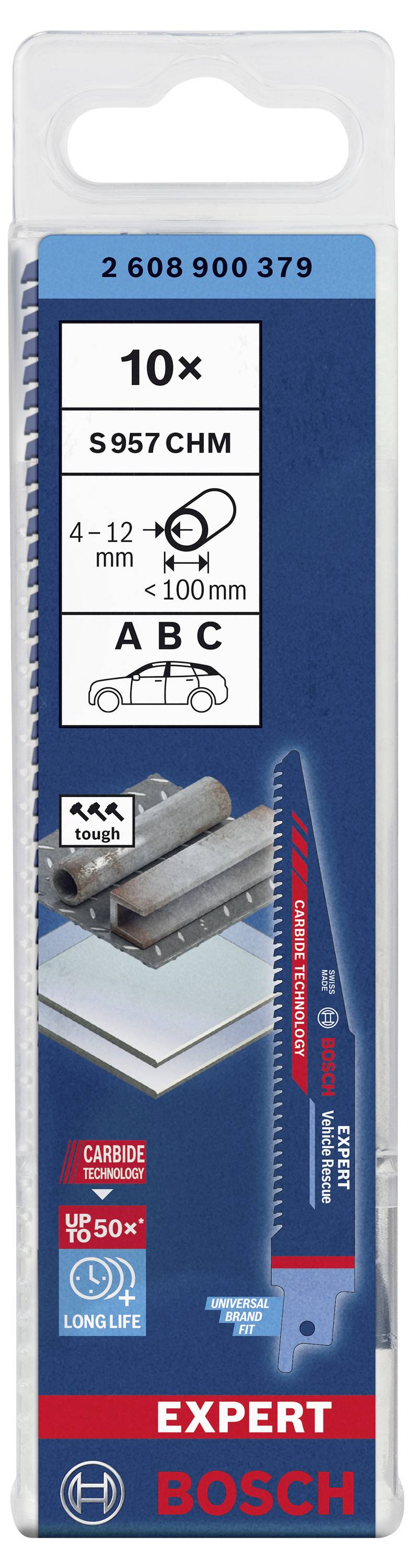 Bosch Accessories 2608900379 EXPERT ‘Vehicle Rescue’ S 957 CHM Säbelsägeblatt, 10 Stück Sägeblatt-Länge 150 mm 10 St.
