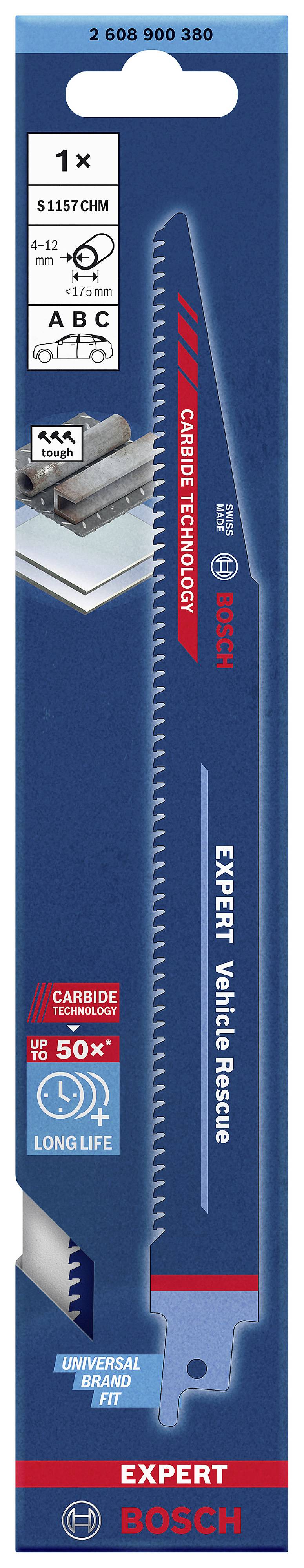 Bosch Accessories 2608900380 EXPERT ‘Vehicle Rescue’ S 1157 CHM Säbelsägeblatt, 1 Stück Sägeblatt-Länge 225 mm 1 St.