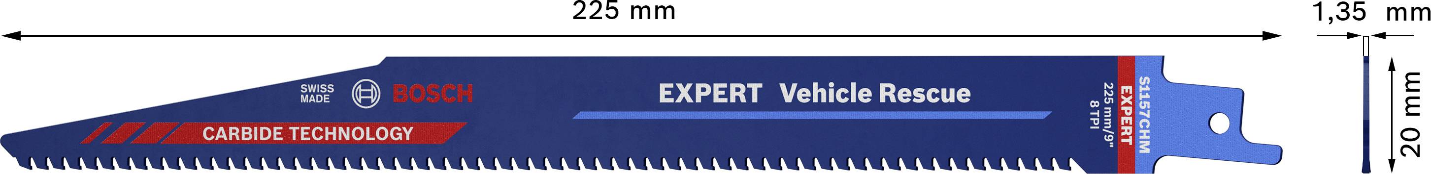 Bosch Accessories 2608900381 EXPERT ‘Vehicle Rescue’ S 1157 CHM Säbelsägeblatt, 3 Stück Sägeblatt-Länge 225mm 3St.