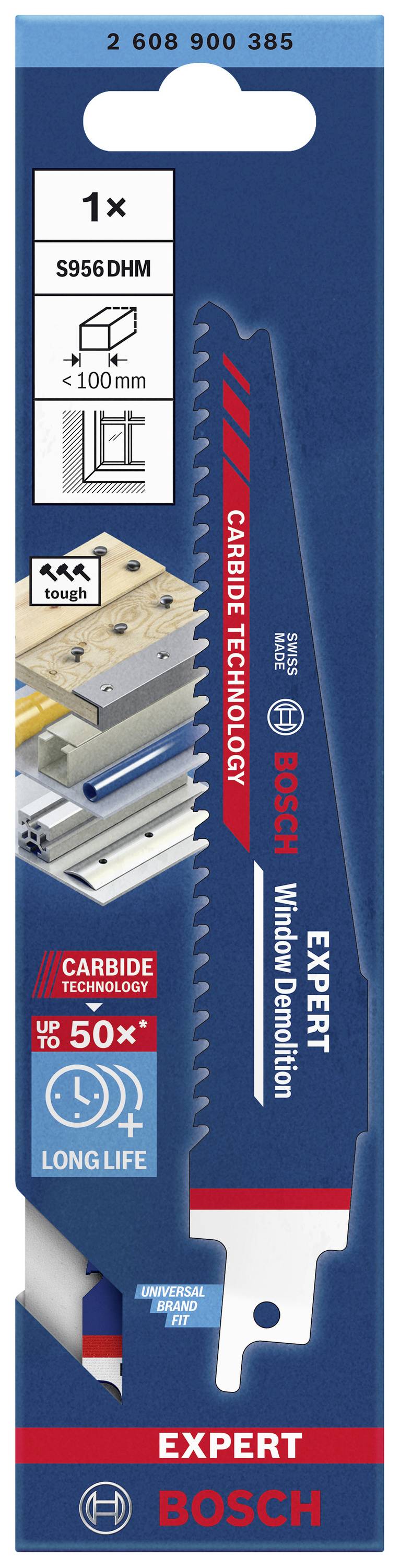 Bosch Accessories 2608900385 EXPERT ‘Window Demolition’ S 956 DHM Säbelsägeblatt, 1 Stück Sägeblatt-Länge 150 mm 1 St.