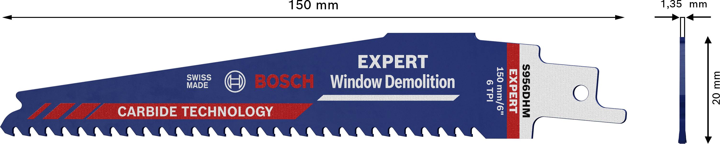 Bosch Accessories 2608900386 EXPERT ‘Window Demolition’ S 956 DHM Säbelsägeblatt, 10 Stück Sägeblatt-Länge 150mm 10St.