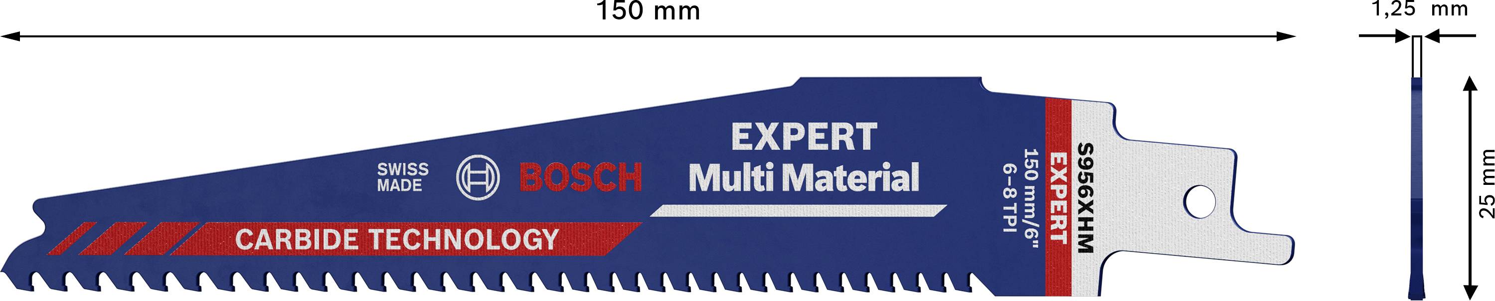 Bosch Accessories 2608900390 EXPERT ‘Multi Material’ 956 XHM Säbelsägeblatt, 10 Stück Sägeblatt-Länge 150mm 10St.