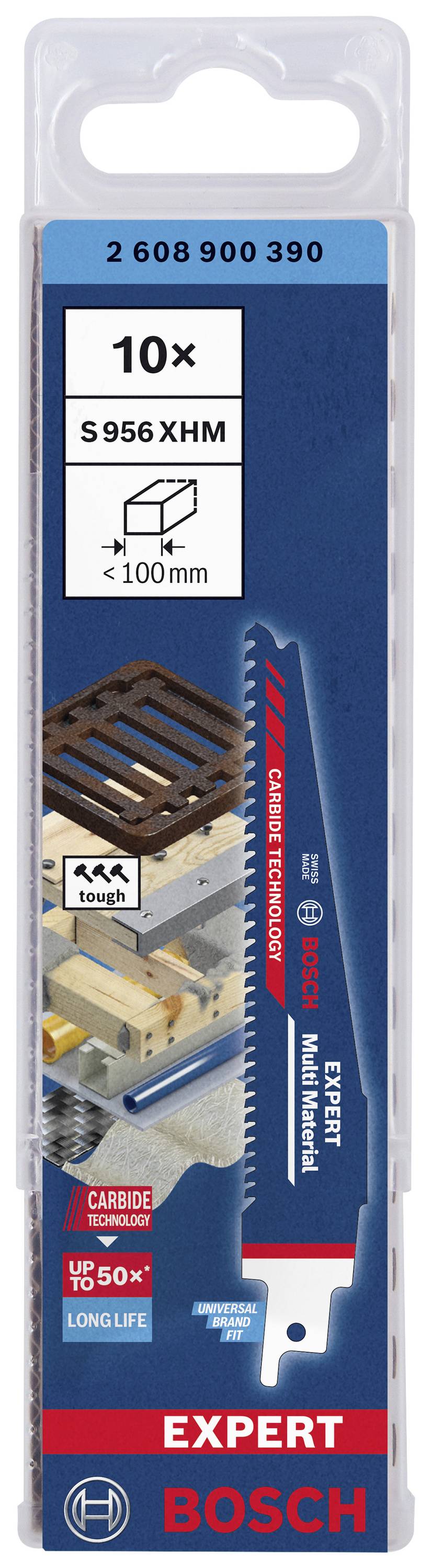 Bosch Accessories 2608900390 EXPERT ‘Multi Material’ 956 XHM Säbelsägeblatt, 10 Stück Sägeblatt-Länge 150 mm 10 St.