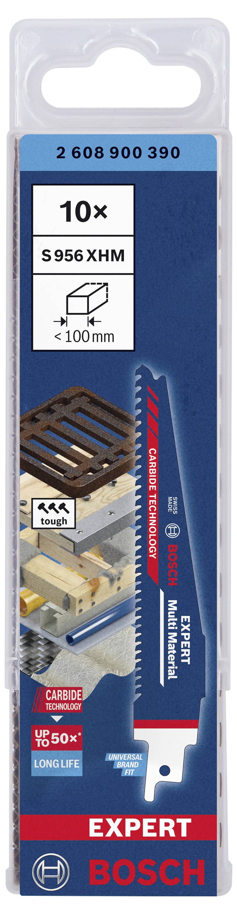 Bosch Accessories 2608900390 EXPERT ‘Multi Material’ 956 XHM Säbelsägeblatt, 10 Stück Sägeblatt-Länge 150 mm 10 St.