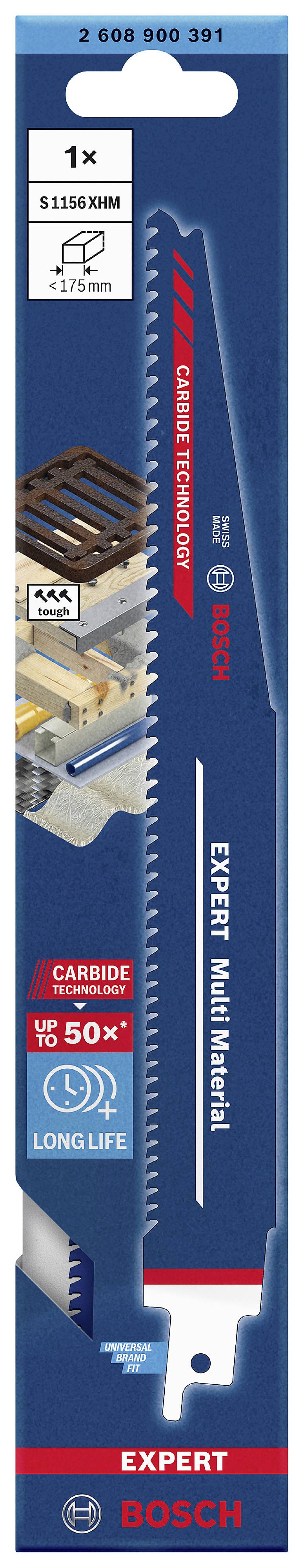 Bosch Accessories 2608900391 EXPERT ‘Multi Material’ S 1156 XHM Säbelsägeblatt, 1 Stück Sägeblatt-Länge 225 mm 1 St.