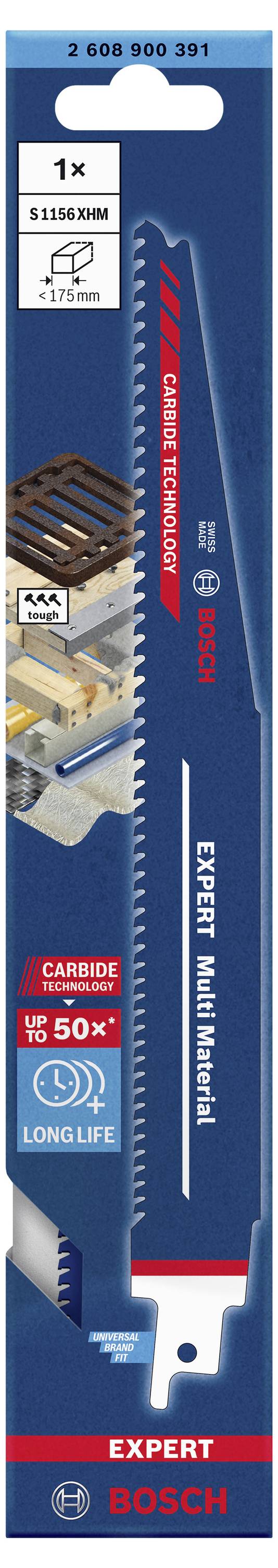 Bosch Accessories 2608900391 EXPERT ‘Multi Material’ S 1156 XHM Säbelsägeblatt, 1 Stück Sägeblatt-Länge 225 mm 1 St.