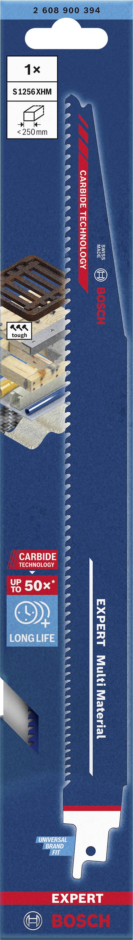 Bosch Accessories 2608900394 EXPERT ‘Multi Material’ S 1256 XHM Säbelsägeblatt, 1 Stück Sägeblatt-Länge 300mm 1St.