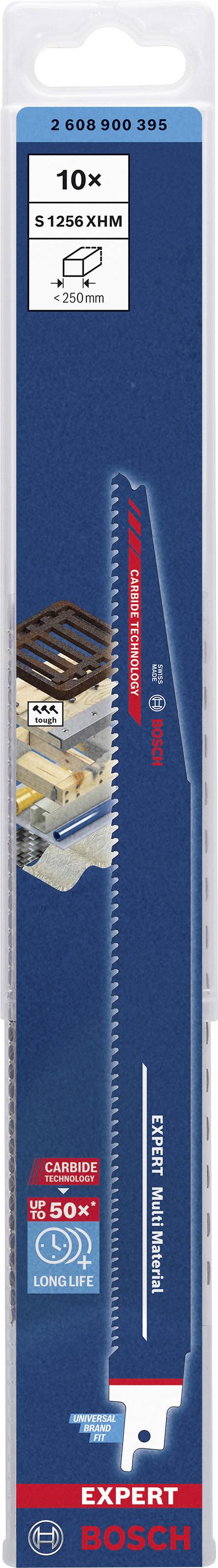 Bosch Accessories 2608900395 EXPERT ‘Multi Material’ S 1256 XHM Säbelsägeblatt, 10 Stück Sägeblatt-Länge 300mm 10St.