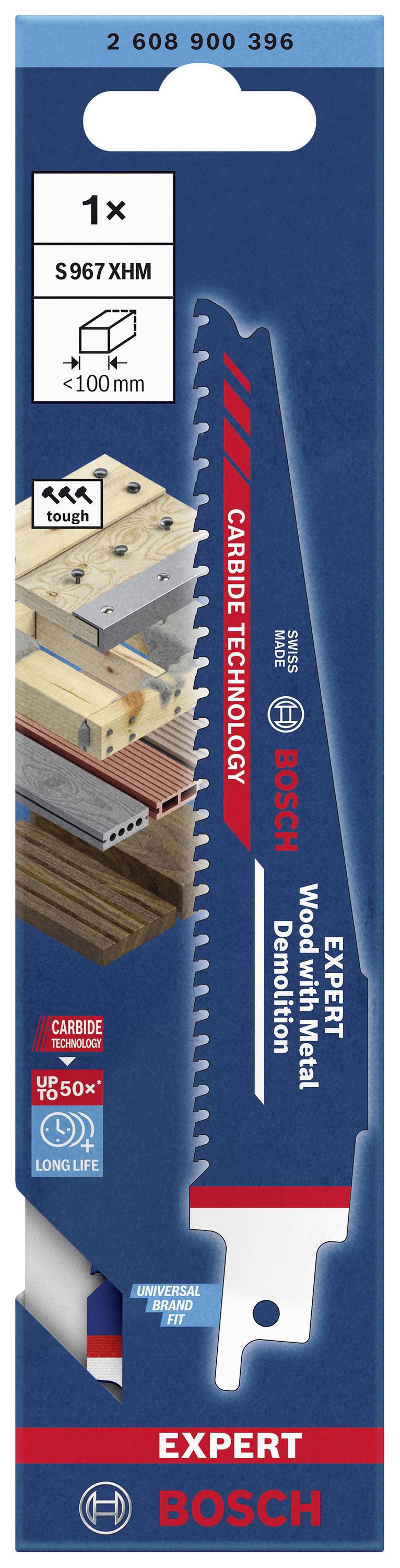 Bosch Accessories 2608900396 EXPERT ‘Wood with Metal Demolition’ S 967 XHM Säbelsägeblatt, 1 Stück Sägeblatt-Länge 150mm 1St.