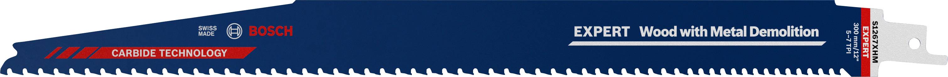 Bosch Accessories 2608900401 EXPERT ‘Wood with Metal Demolition’ S 1267 XHM Säbelsägeblatt, 1 Stück Sägeblatt-Länge 300mm 1St.
