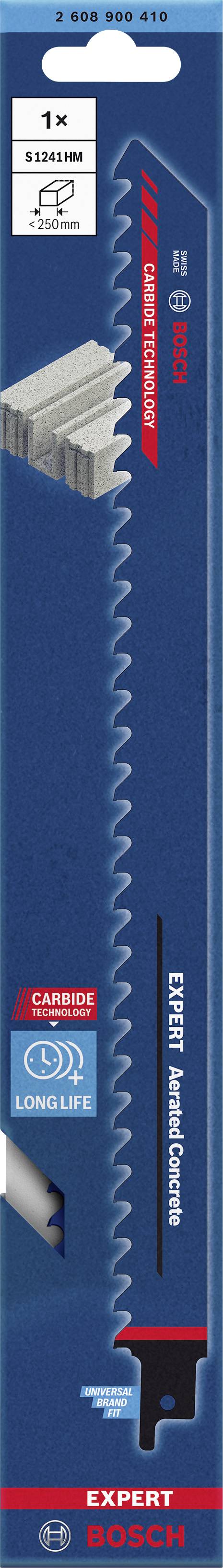 Bosch Accessories 2608900410 EXPERT ‘Aerated Concrete’ S 1241 HM Säbelsägeblatt, 1 Stück Sägeblatt-Länge 300 mm 1 St.