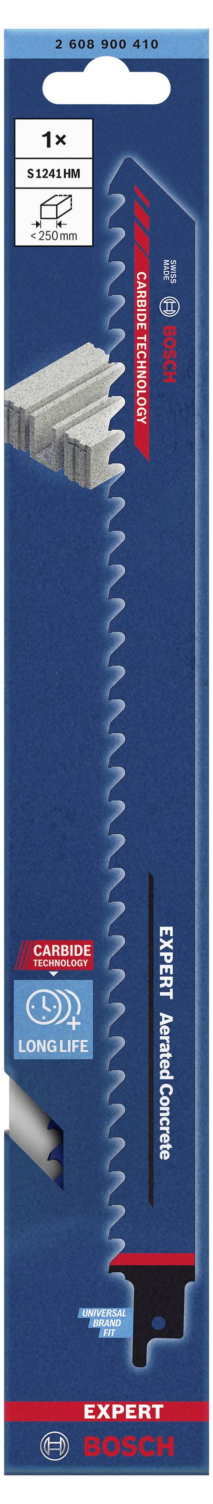 Bosch Accessories 2608900410 EXPERT ‘Aerated Concrete’ S 1241 HM Säbelsägeblatt, 1 Stück Sägeblatt-Länge 300mm 1St.