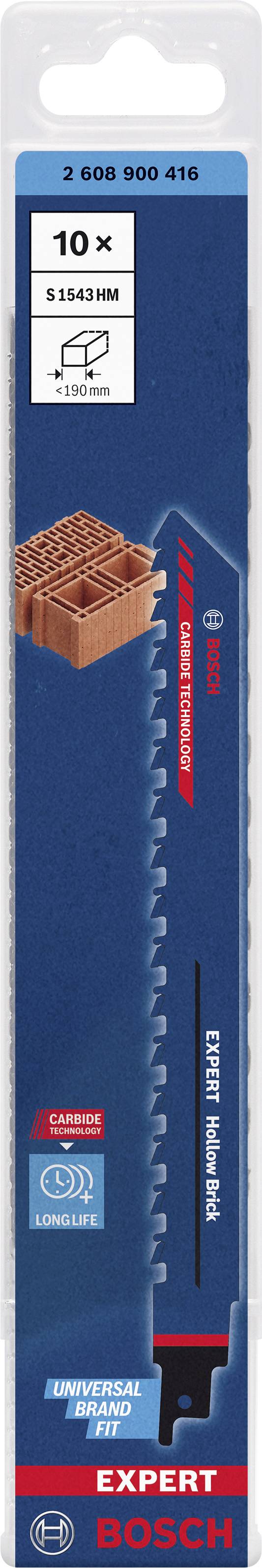 Bosch Accessories 2608900416 EXPERT ‘Hollow Brick’ S 1543 HM Säbelsägeblatt, 10 Stück Sägeblatt-Länge 240mm 10St.