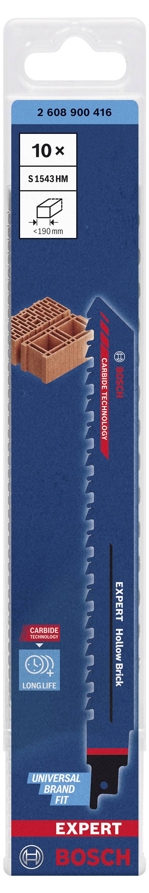 Bosch Accessories 2608900416 EXPERT ‘Hollow Brick’ S 1543 HM Säbelsägeblatt, 10 Stück Sägeblatt-Länge 240mm 10St.