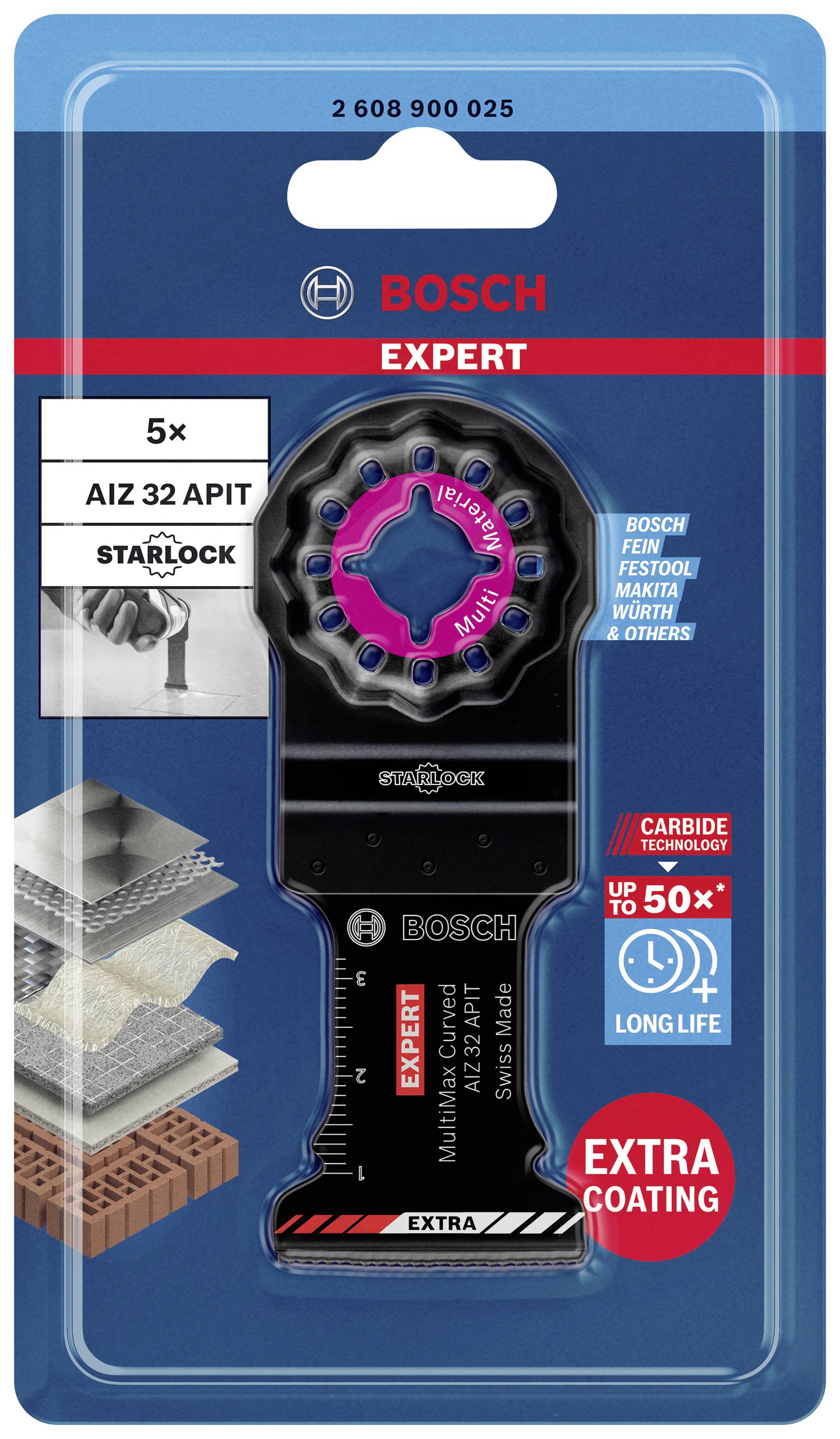 Bosch Accessories 2608900025 EXPERT MultiMax AIZ 32 APIT Carbide Multimesser 5teilig 5 St.