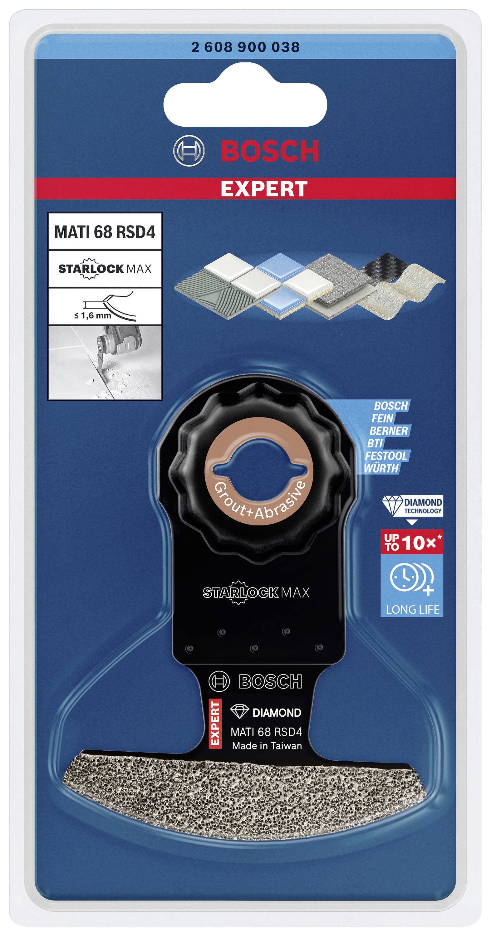 Bosch Accessories 2608900038 EXPERT Corner Blade MATI 68 RD4 Tauchsägeblatt 1 Stück 1.6 mm 1 St.