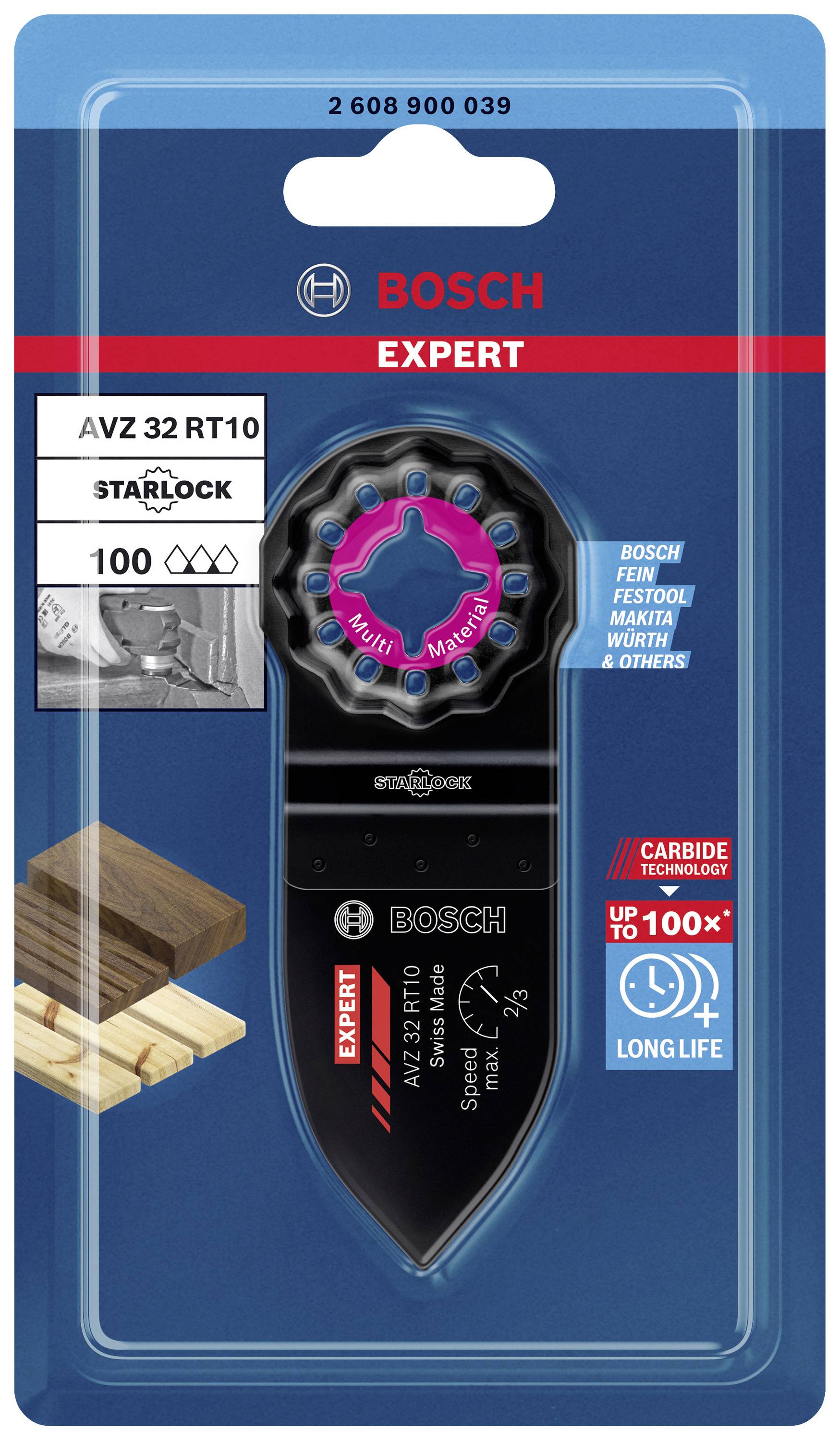 Bosch Accessories 2608900039 EXPERT Sanding Finger Fine AVZ 32 RT10 Carbide-RIFF Schleifplatte 1 Stück 32 mm 1 St.