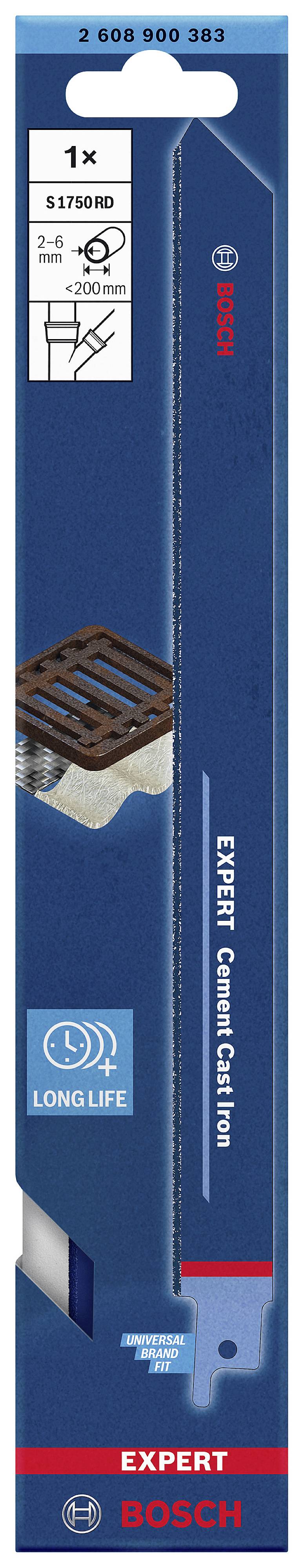 Bosch Accessories 2608900383 EXPERT ‘Cement Cast Iron’ S 1750 RD Säbelsägeblatt, 1 Stück Sägeblatt-Länge 250 mm 1 St.