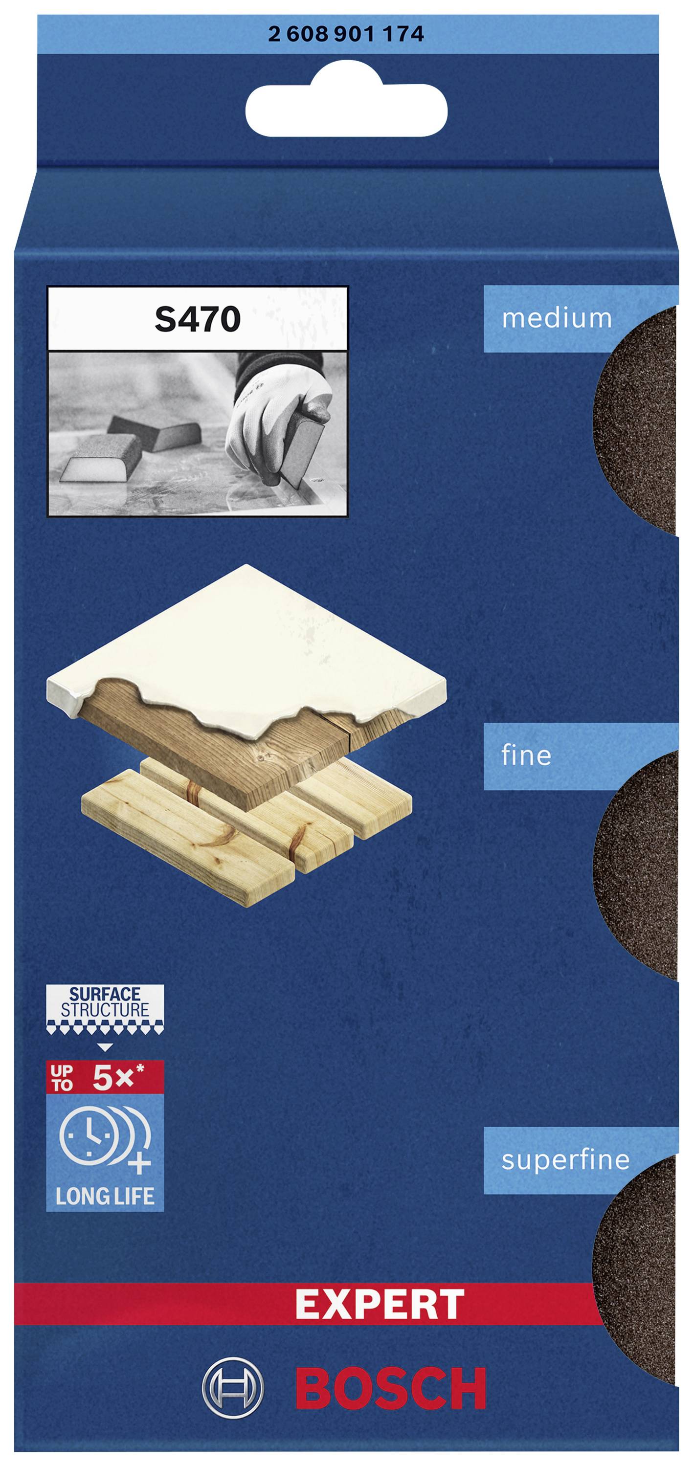 Bosch Accessories EXPERT S470 2608901174 Schleifblock 3St.