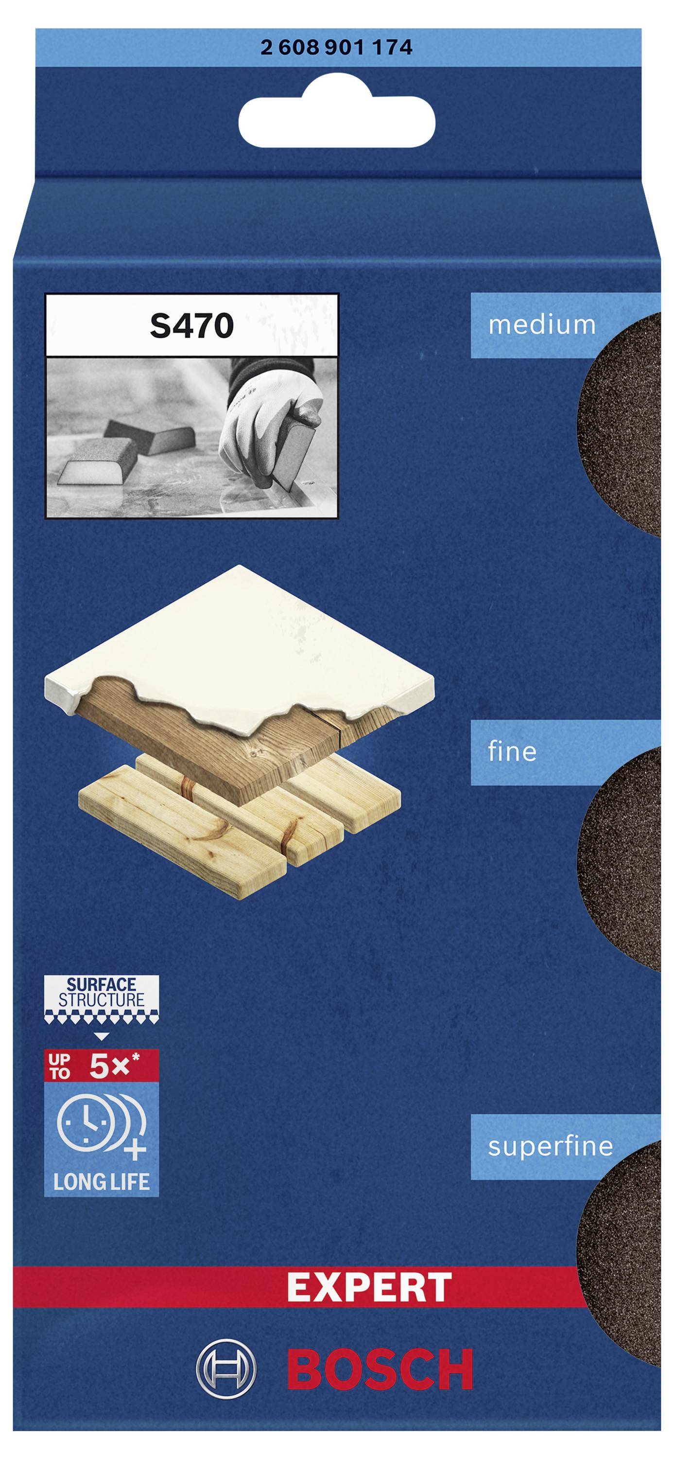 Bosch Accessories EXPERT S470 2608901174 Schleifblock 3St.