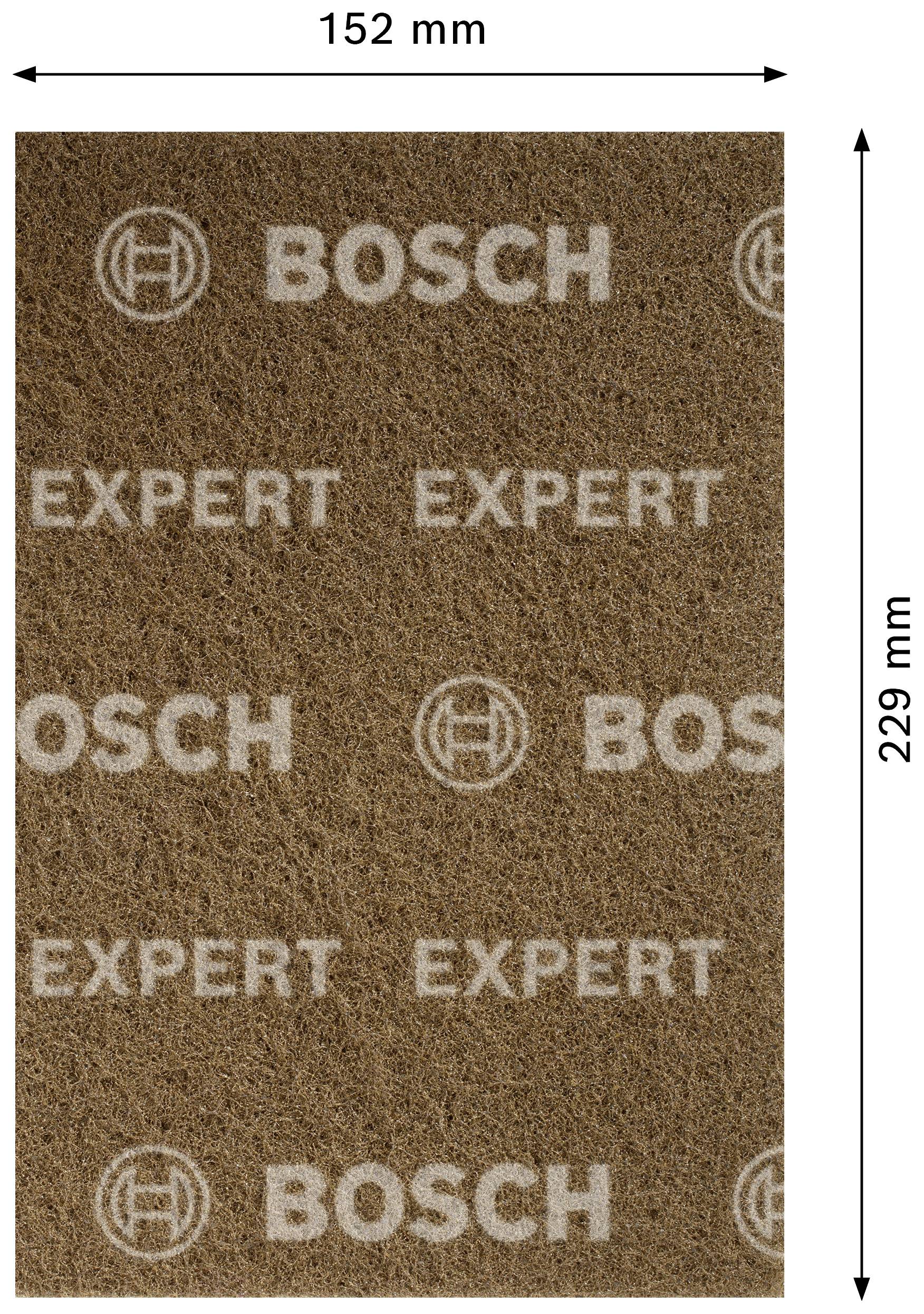 Schleifpapier mit den Aufdrucken 'Bosch' und 'Expert', Maße 152 mm x 229 mm.