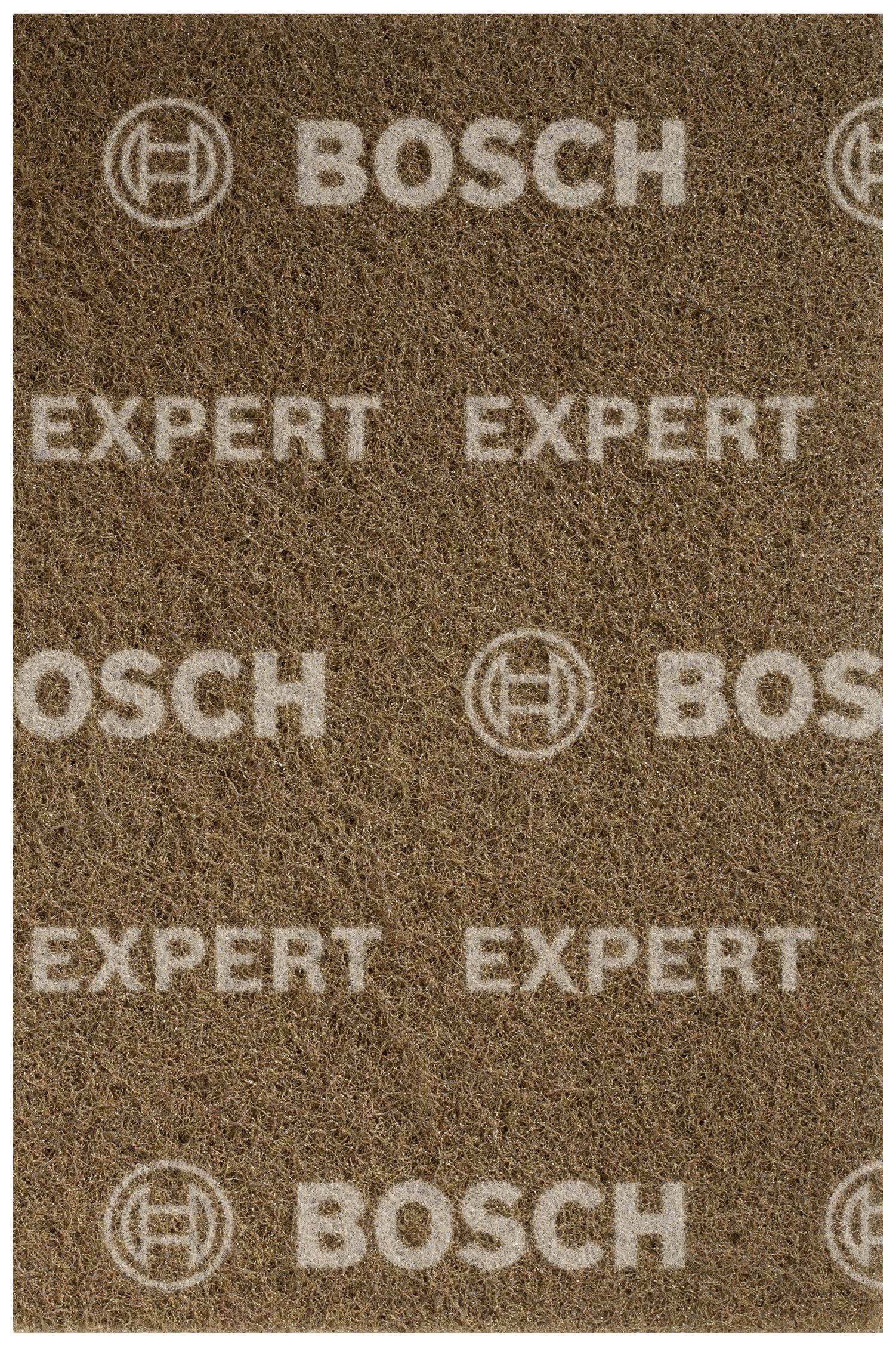 Eine braune Textur mit aufgedrucktem weißem Text 'BOSCH' und 'EXPERT', der sich wiederholt.