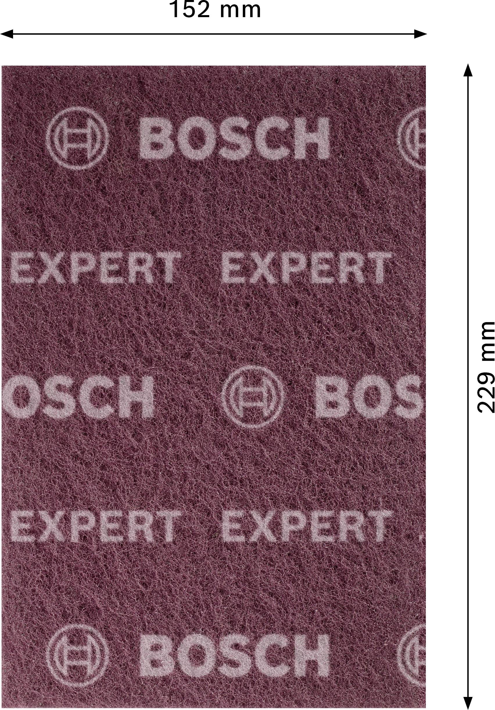 Werkzeugauflage 'Bosch Expert', rechteckige, rote Scheibe, Maße: 152 mm x 229 mm. Geeignet für Schleifarbeiten.