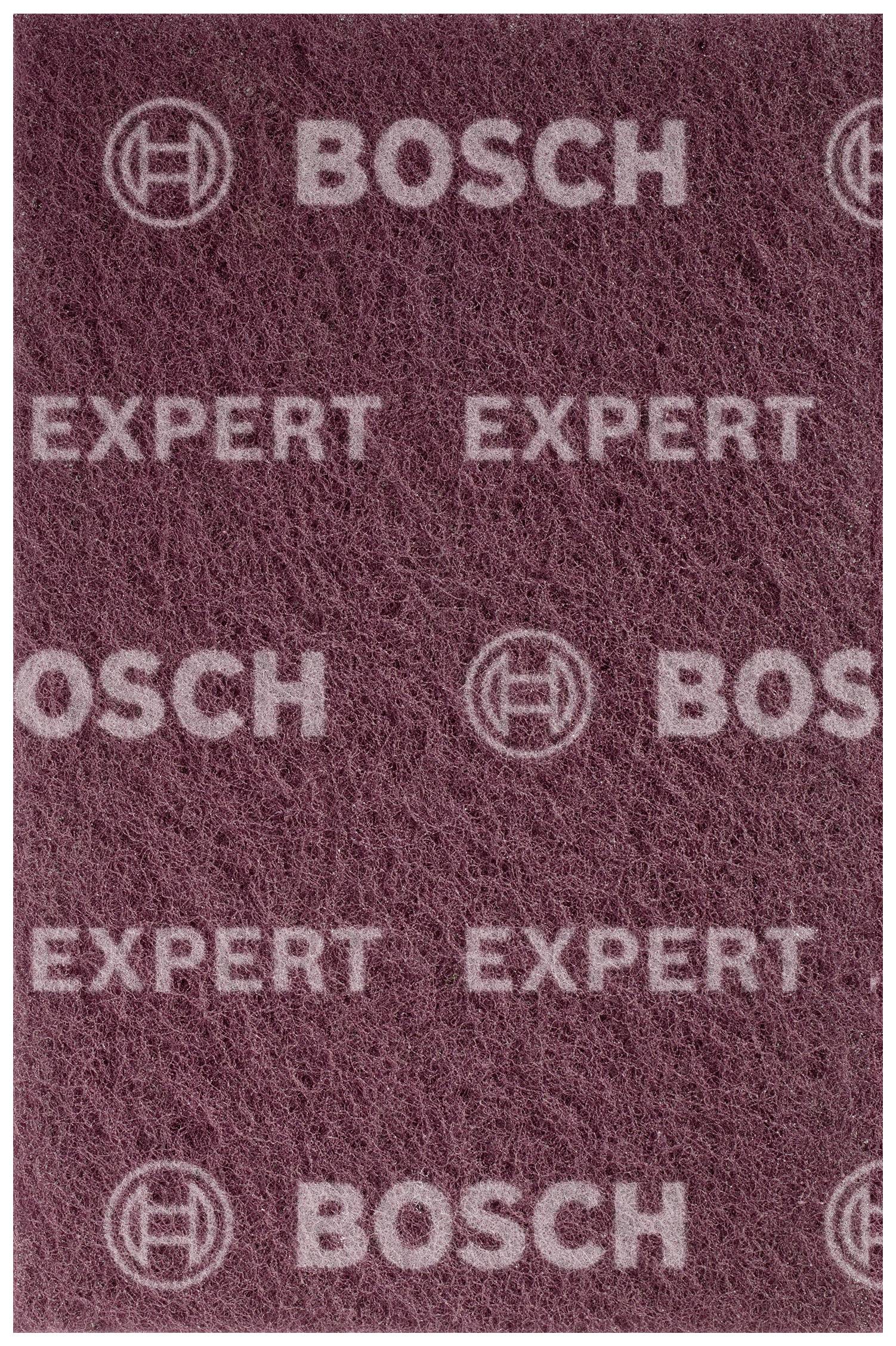 Rotes Schleifvlies mit weißem Aufdruck mehrmals 'BOSCH EXPERT' und Logo.