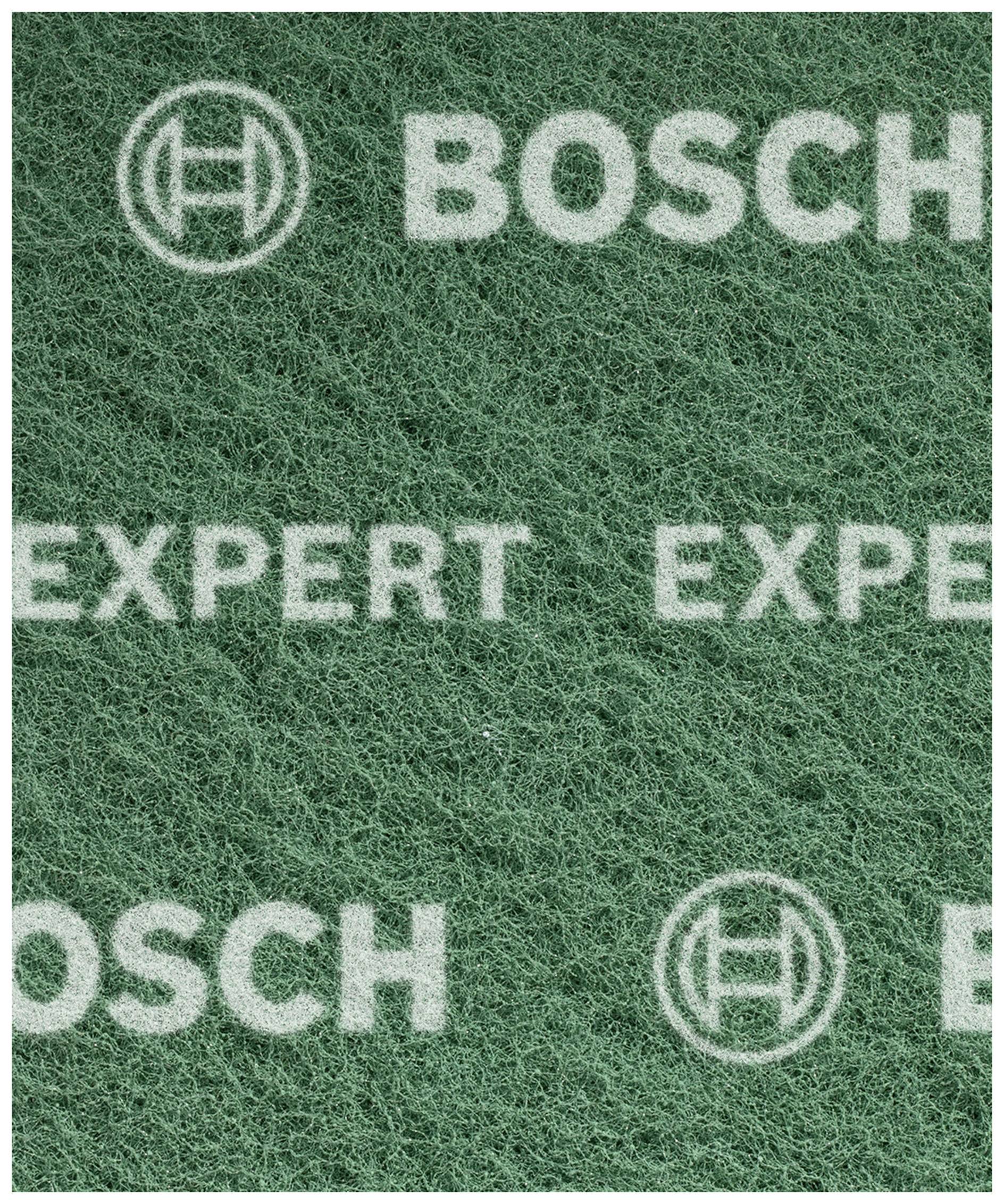 Grüne Schleifmatte mit weißem Text: 'BOSCH' und 'EXPERT'. Logo enthalten.