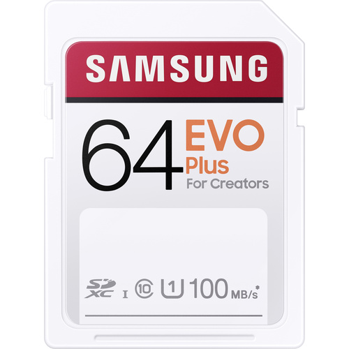 Samsung EVO Plus SDXC-Karte 64GB UHS-I Wasserdicht, stoßsicher