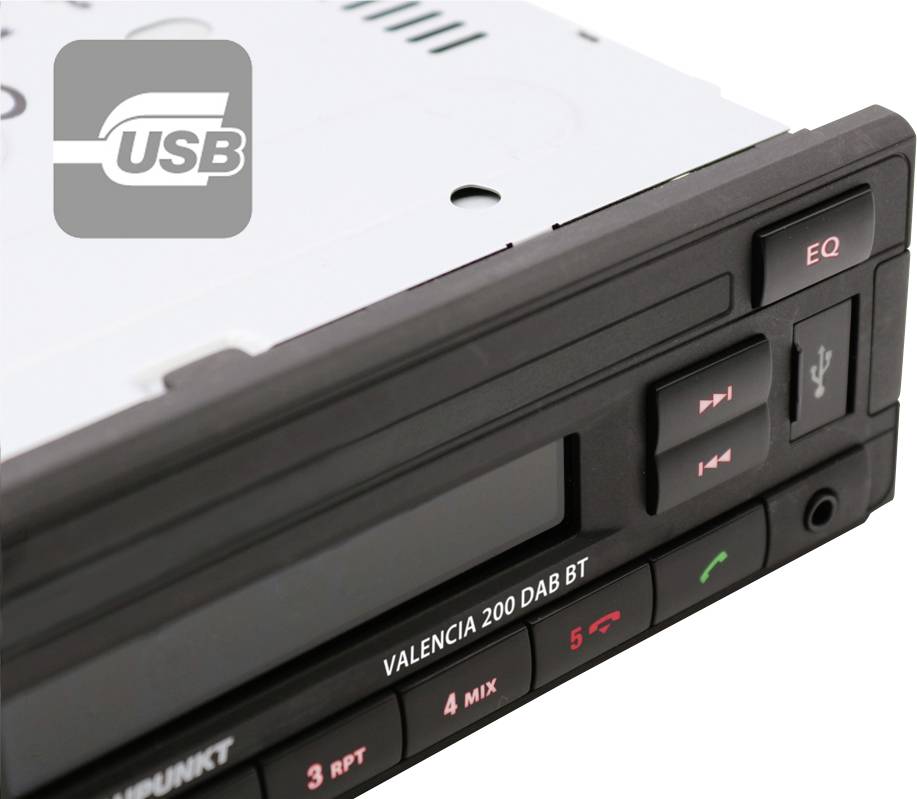 Blaupunkt Valencia 200 DAB BT Autoradio Bluetooth®-Freisprecheinrichtung, DAB+ Tuner
