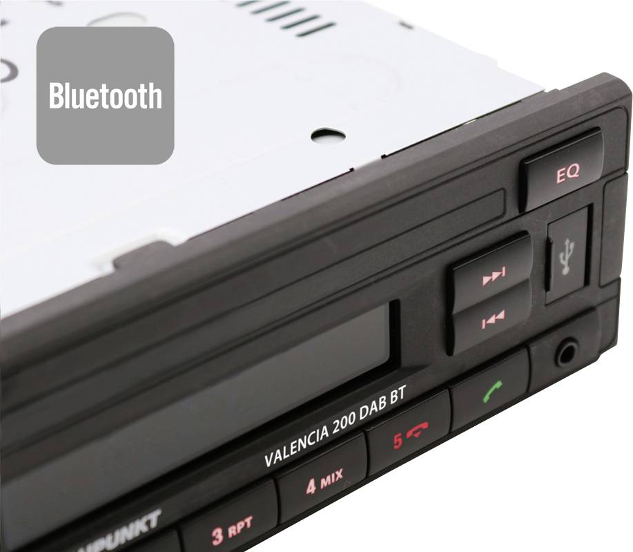 Blaupunkt Valencia 200 DAB BT Autoradio Bluetooth®-Freisprecheinrichtung, DAB+ Tuner