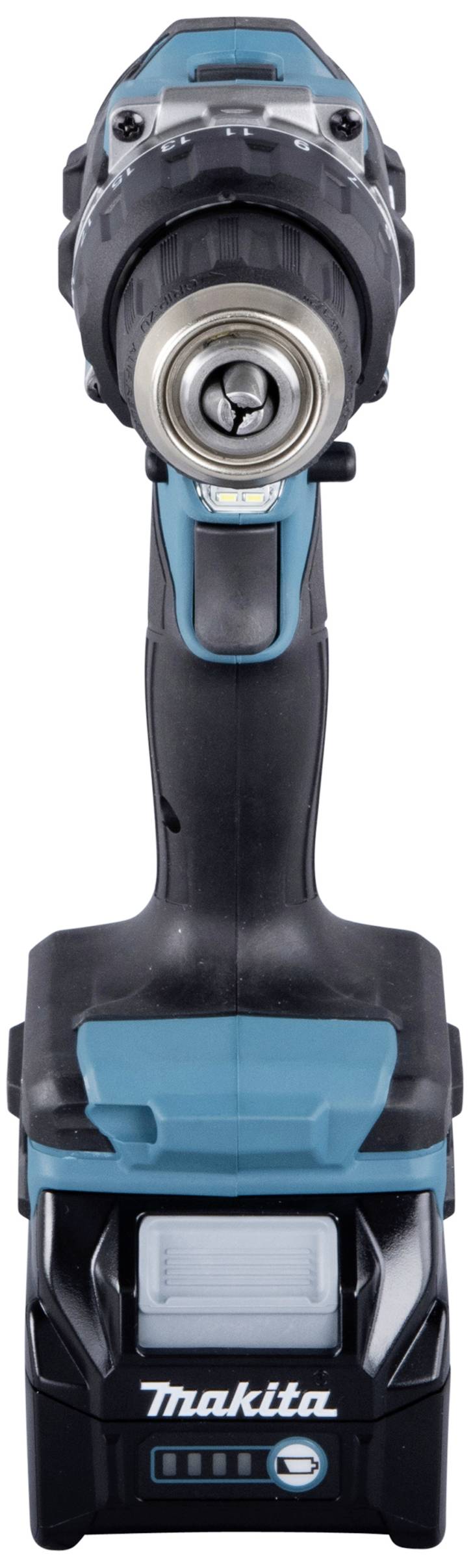 Akkuschrauber von Makita, frontalansicht.